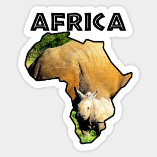 Africa Wildlife Continent Rhino Calf Sticker